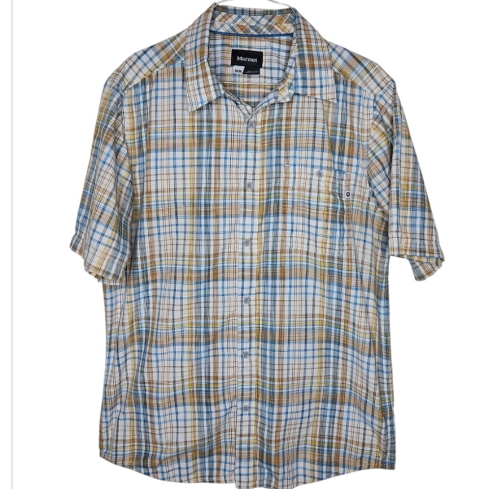 Marmot Men's Short Sleeve Lightweight Plaid Shirt Size M
